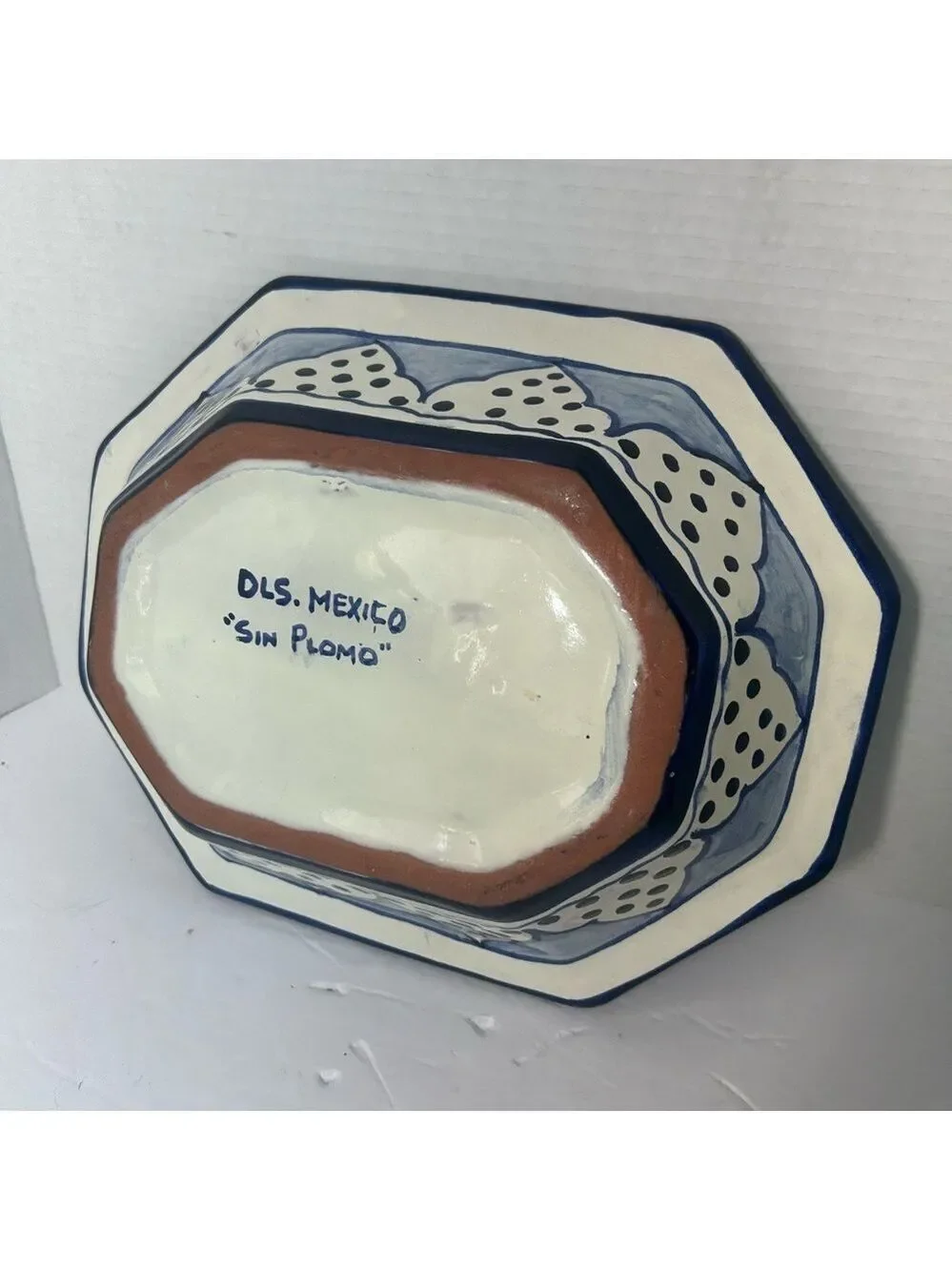 VTG Talavera Mexican Pottery Serving Dish Centerpiece Handpainted Floral Signed